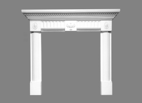 Декоративный портал для камина BRC 652C из белого итальяского гипса от Artistic Stucco