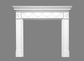 Декоративный портал для камина BRC 653C из белого итальяского гипса от Artistic Stucco