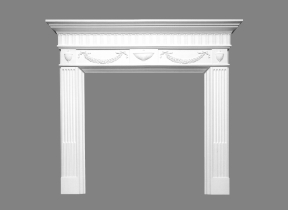 Декоративный портал для камина BRC 654C из белого итальяского гипса от Artistic Stucco