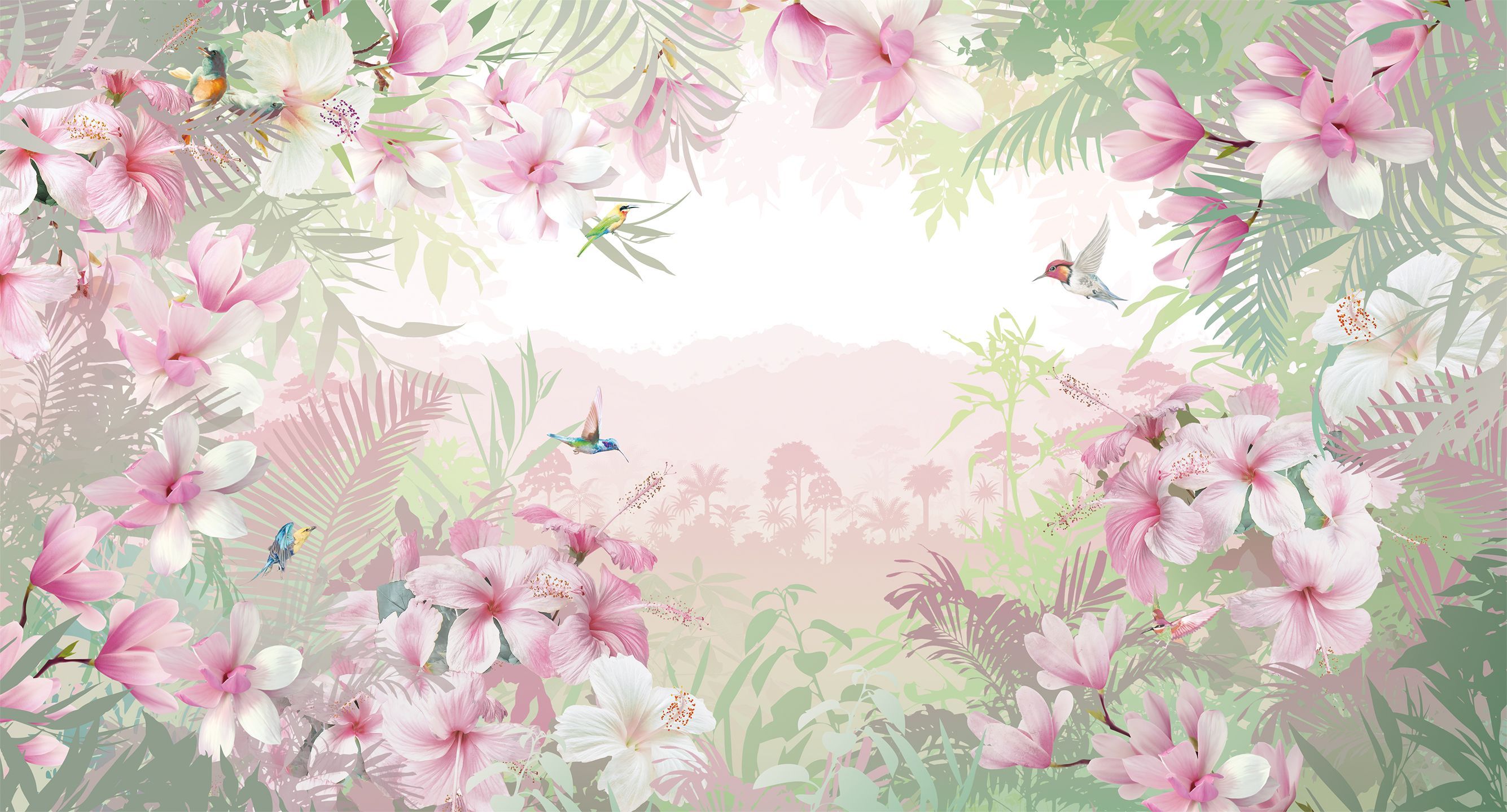 415301 Creativille тропический коллаж с магнолиями