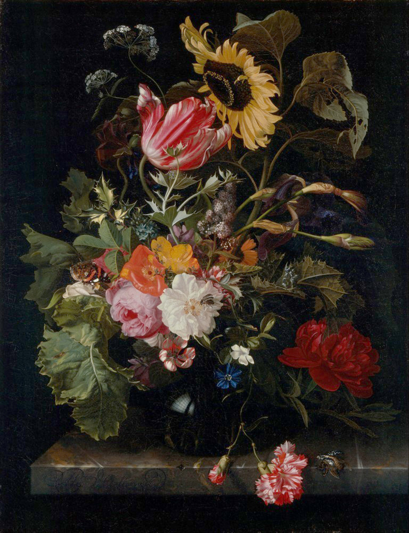 Affresco Натюрморт Maria van Oosterwyck, Bouquet of Flowers in a Vase