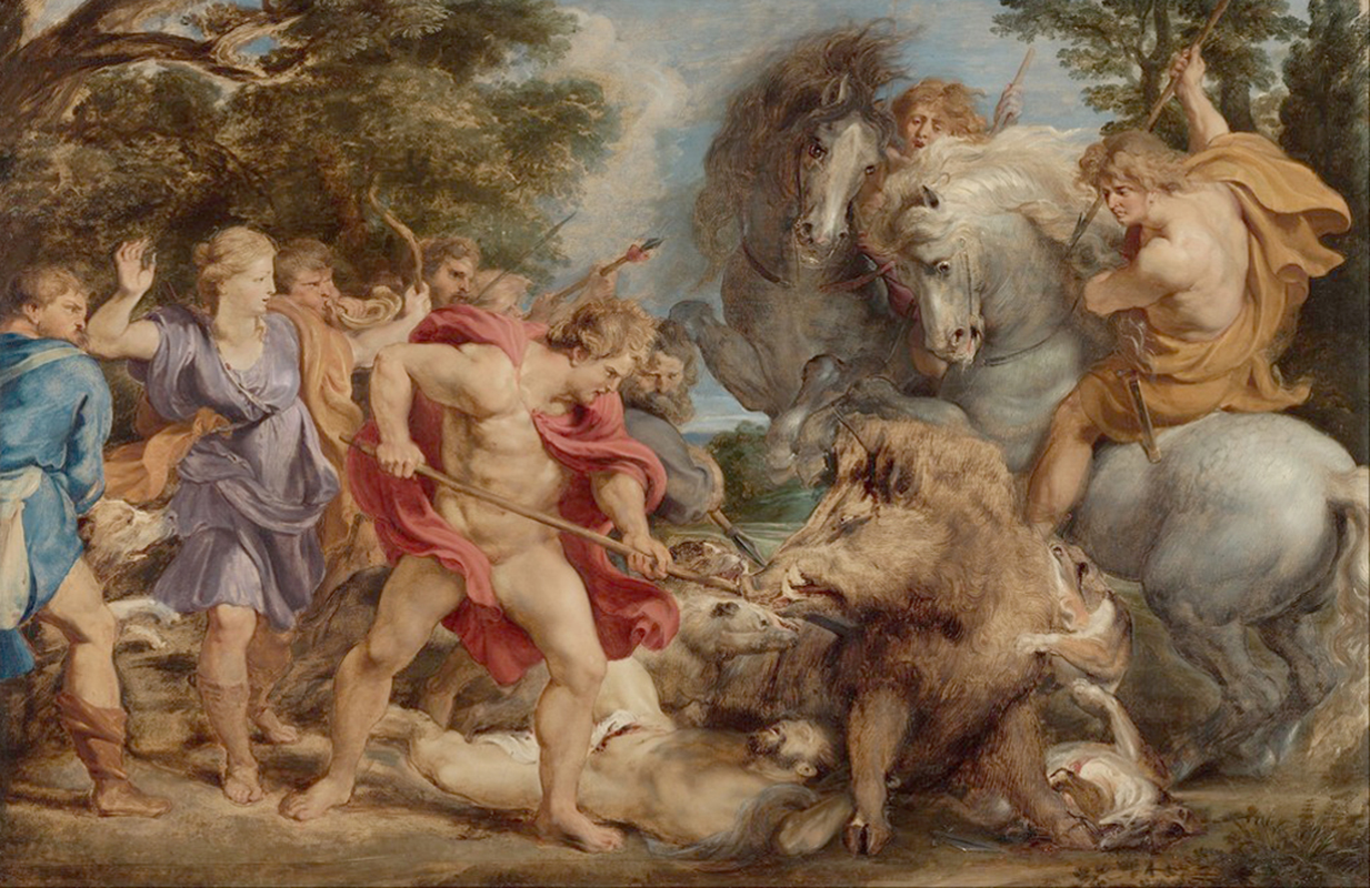 Affresco Античные сюжеты Peter Paul Rubens The Calydonian Boar Hunt