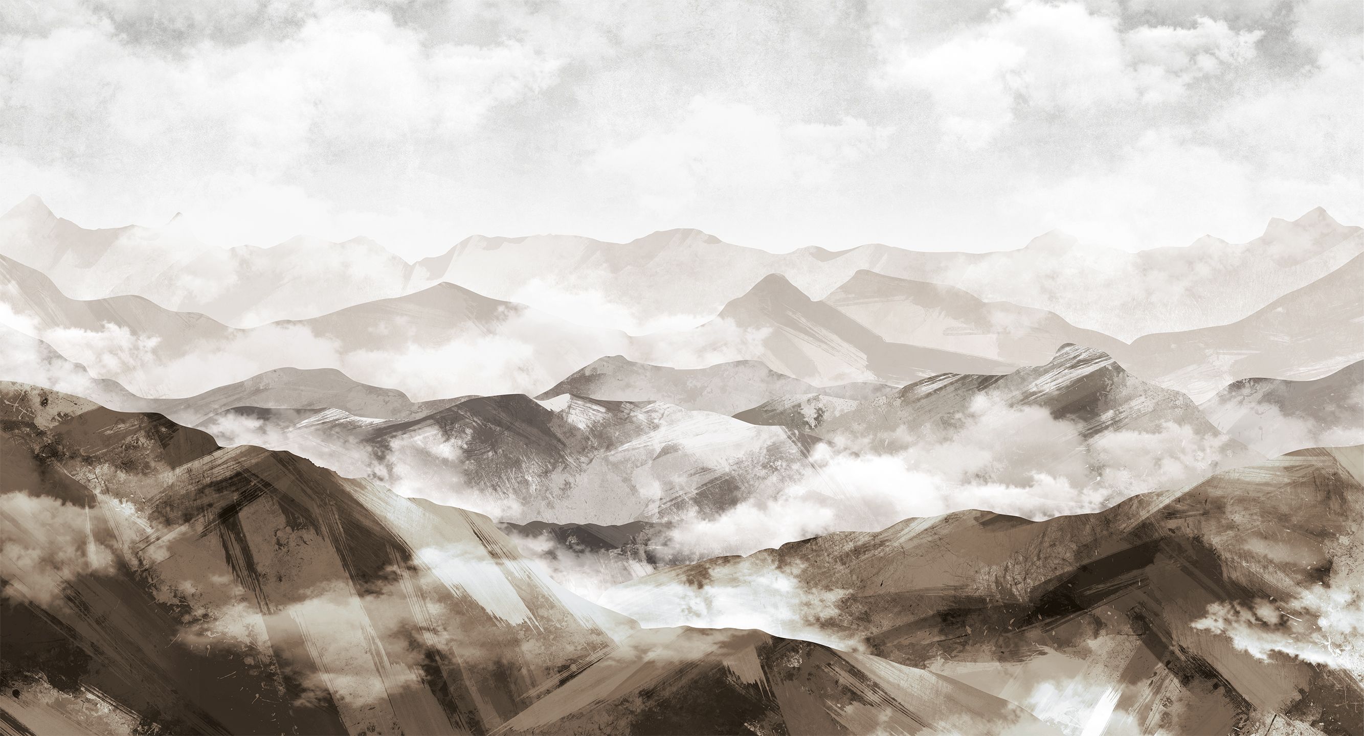 257020 Creativille горный пейзаж с облаками