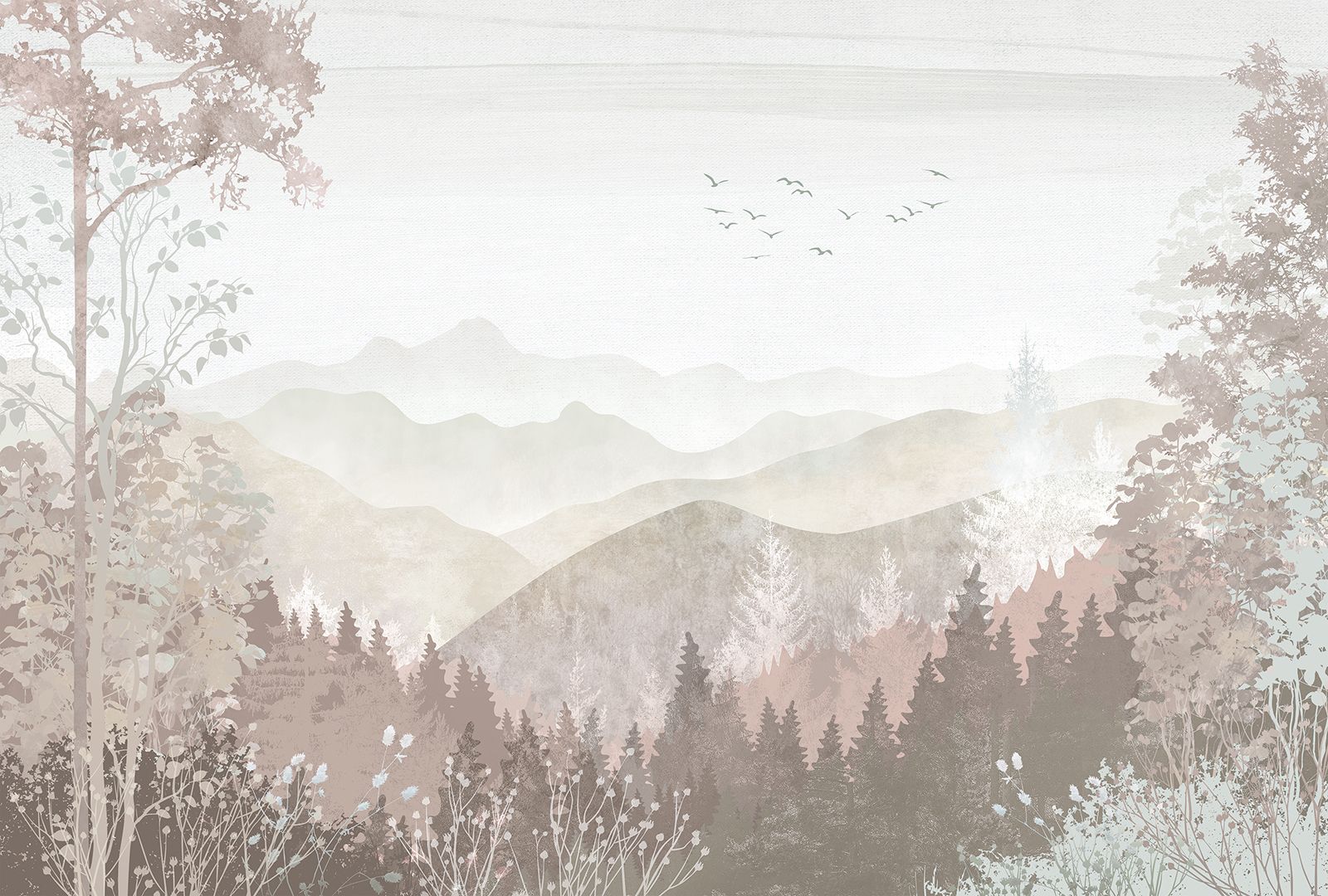 515352 Creativille деревья на фоне гор в стиле гранж