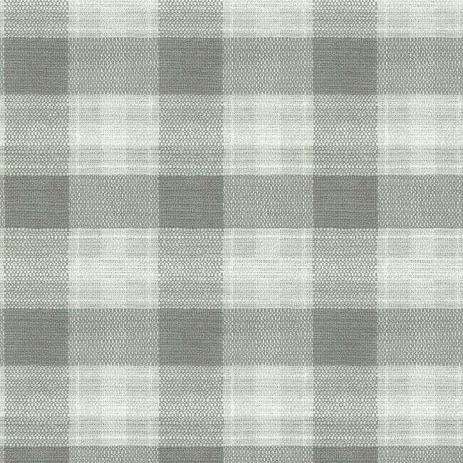 York  Simply Farmhouse  Woven Buffalo Check Wallpaper- Grey FH4081