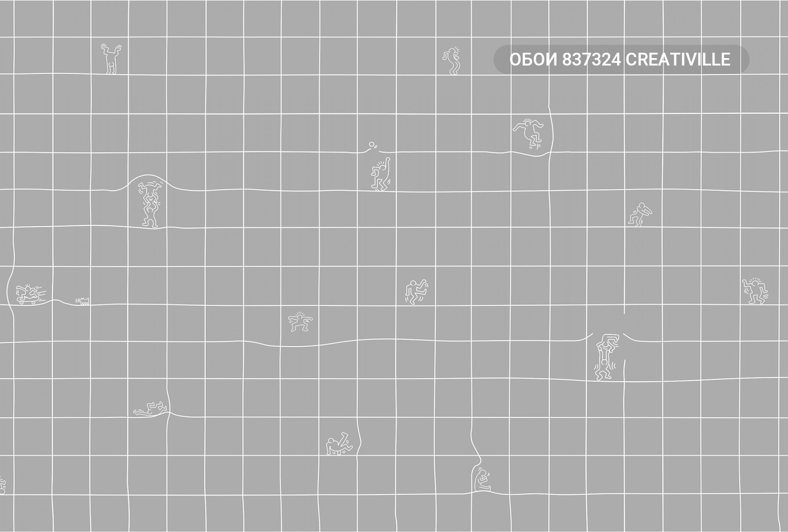 837324 Creativille Человечки на фоне в клетку