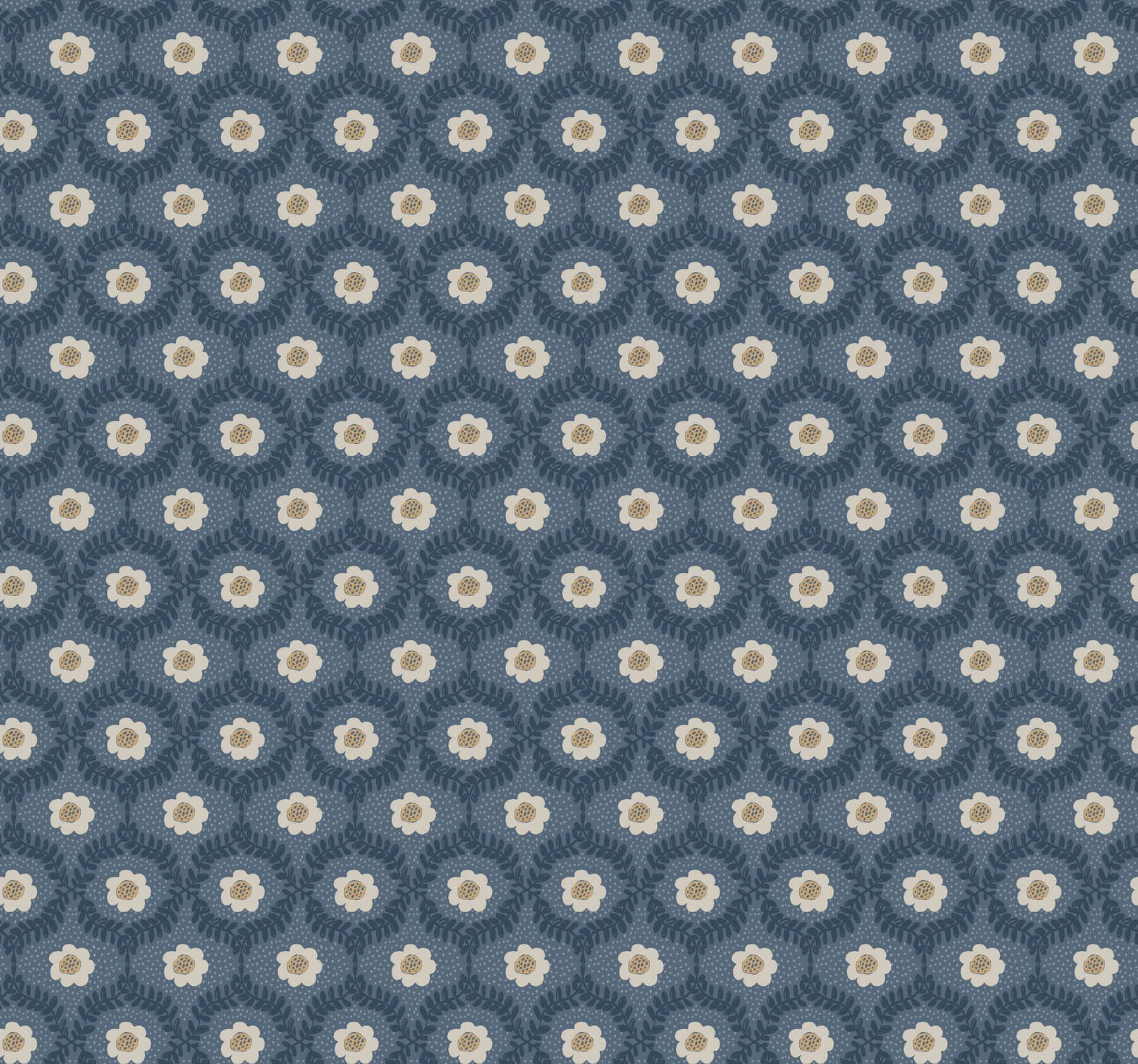 York  Rifle Paper Co. Wallcoverings  Emma Wallpaper- Navy RF7441