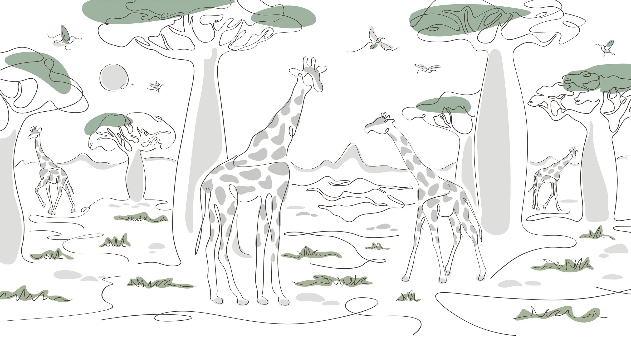 267005 Creativille Жирафы в саванне