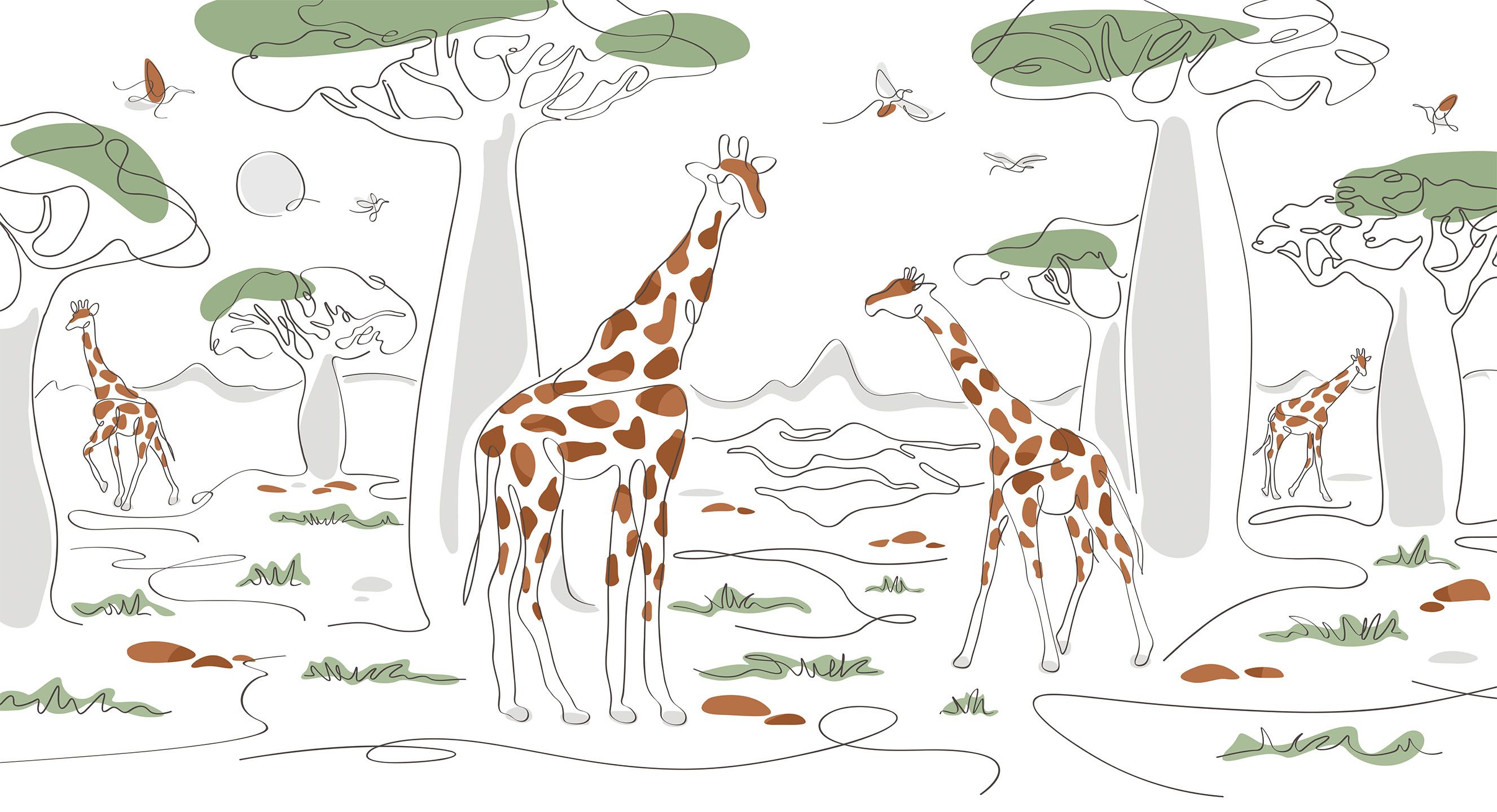 267010 Creativille Жирафы в саванне