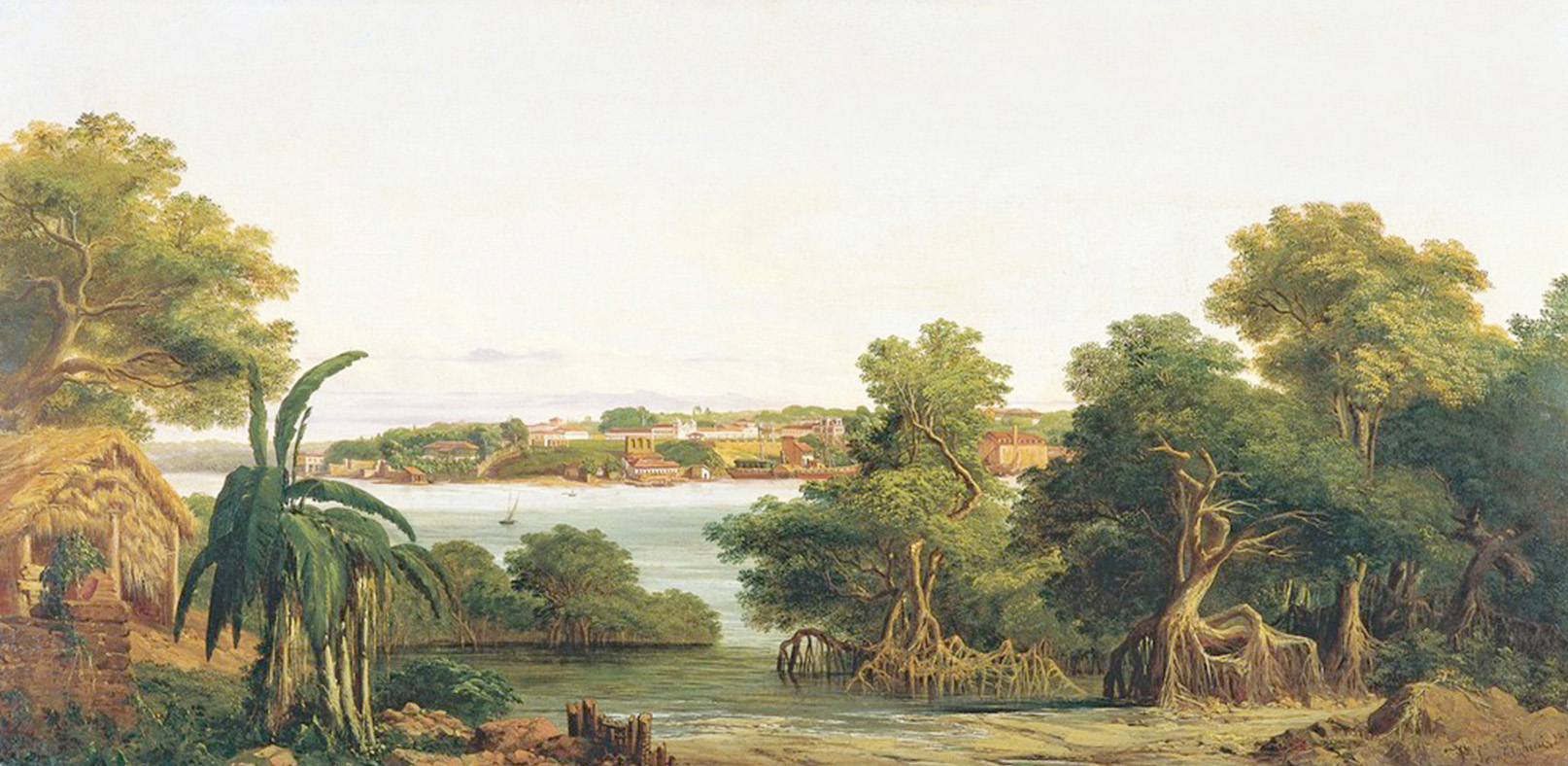 Affresco Классические пейзажи Joseph Leon Righini, View of Sao Luis do Maranhao