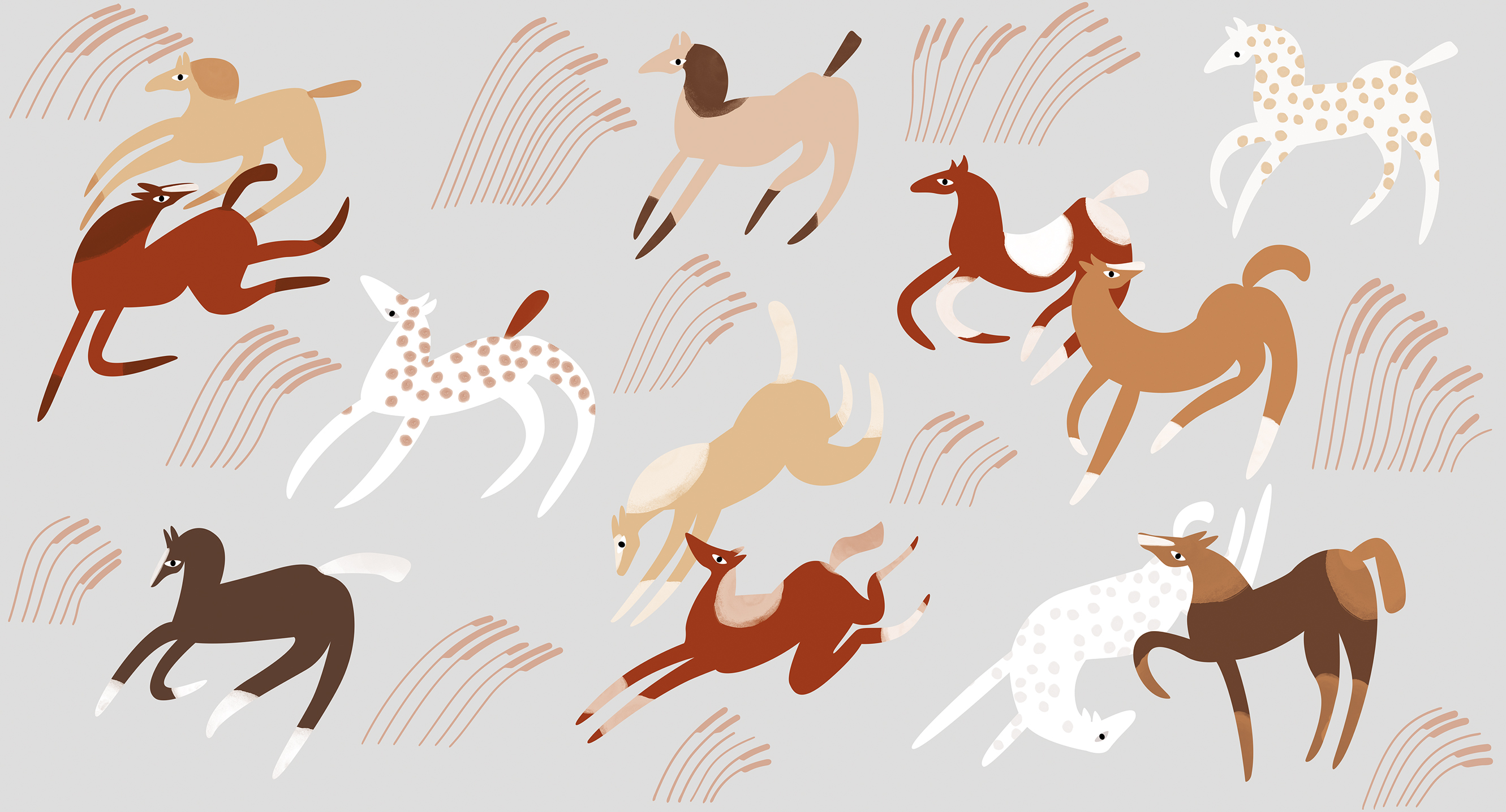 266814 Creativille Скачущие лошади