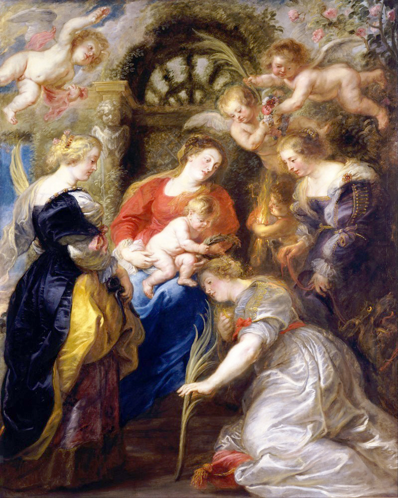 Affresco Библейские сюжеты Peter Paul Rubens, Crowning of Saint Catherine