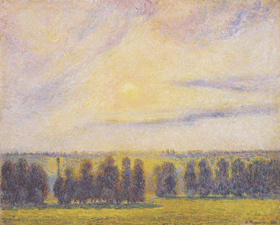 Affresco Импрессионисты и постимпрессионисты Camille Pissarro, Sunset at Eragny