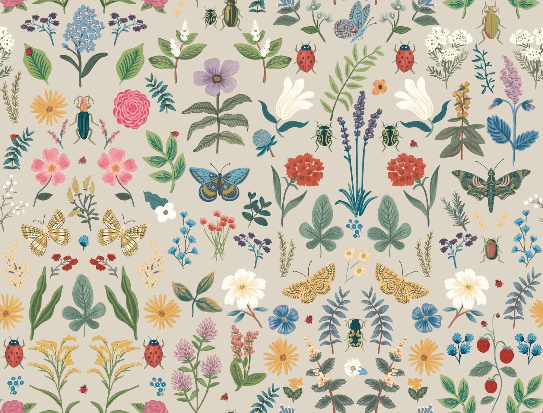 York  Rifle Paper Co. Premium Peel & Stick Wallpaper  Curio Peel + Stick Wallpaper- Linen PSW1541RL