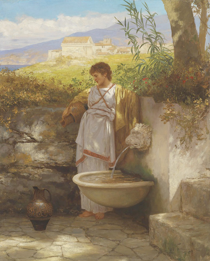 Affresco Античные сюжеты Henryk Siemiradzki Am Brunnen