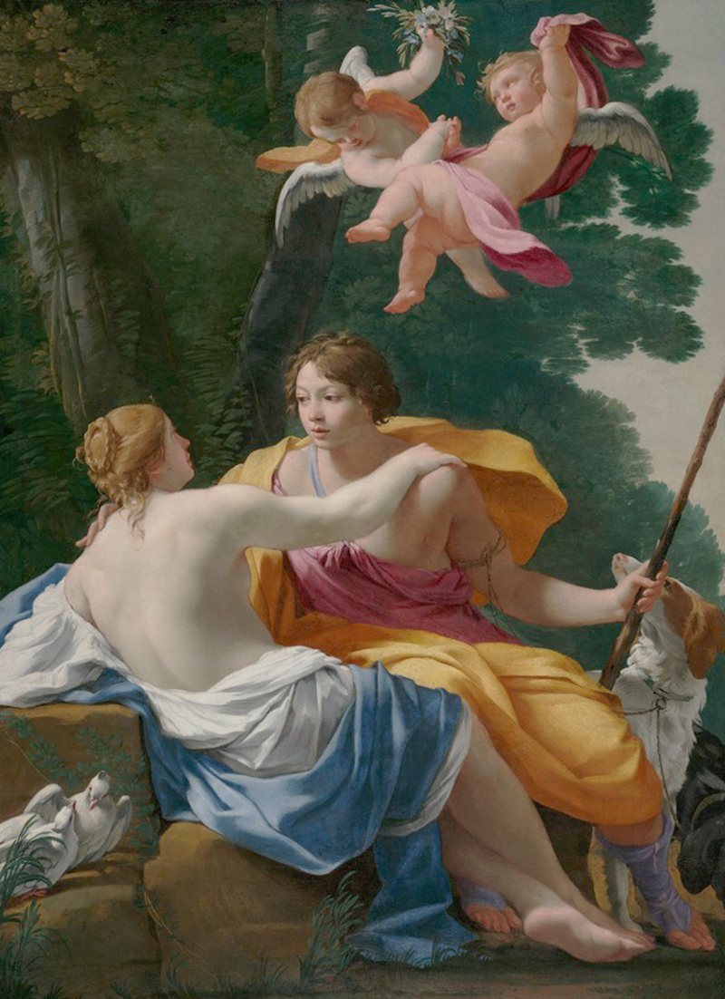 Affresco Античные сюжеты Simon Vouet Venus and Adonis