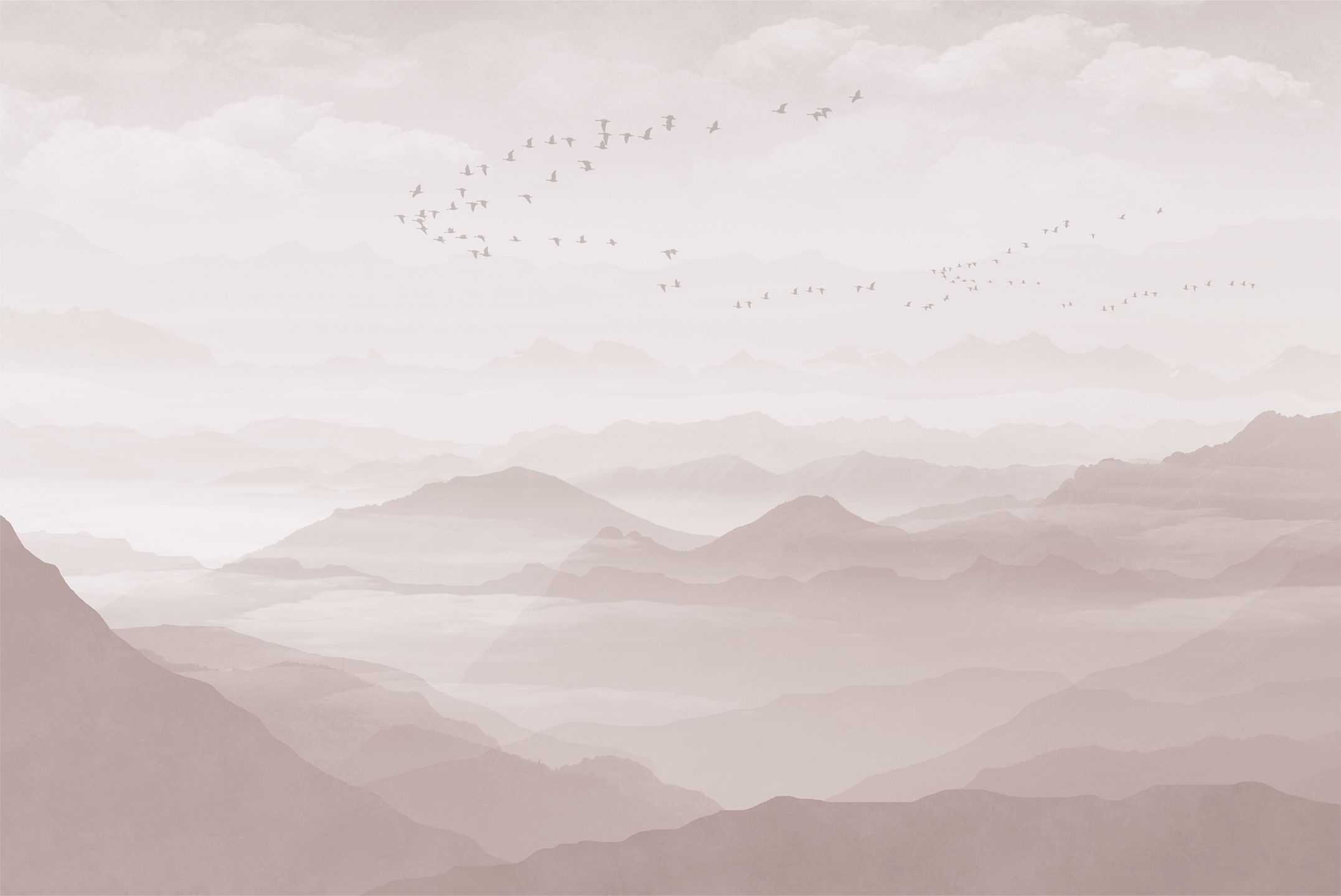 500111 Creativille горный пейзаж с птицами