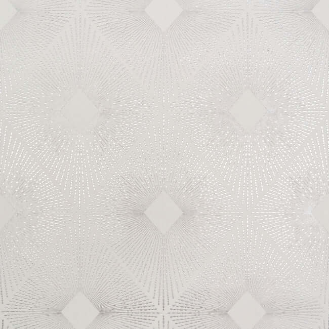 York  Antonina Vella Modern Metals  Harlowe Wallpaper- White/Silver NW3591