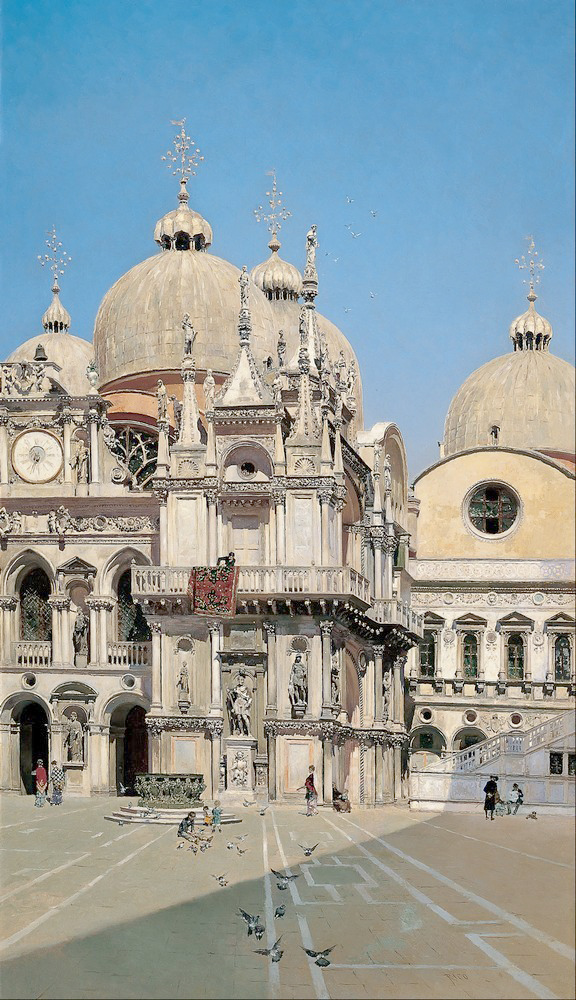 Affresco Классические пейзажи Martin Rico y Ortega, Courtyard of the Palace of the Dux of Venice