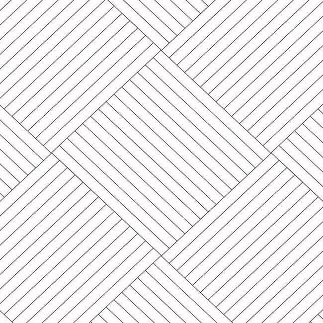 York  Geometric Resource Library  Twisted Tailor Wallpaper- White/Black GM7565