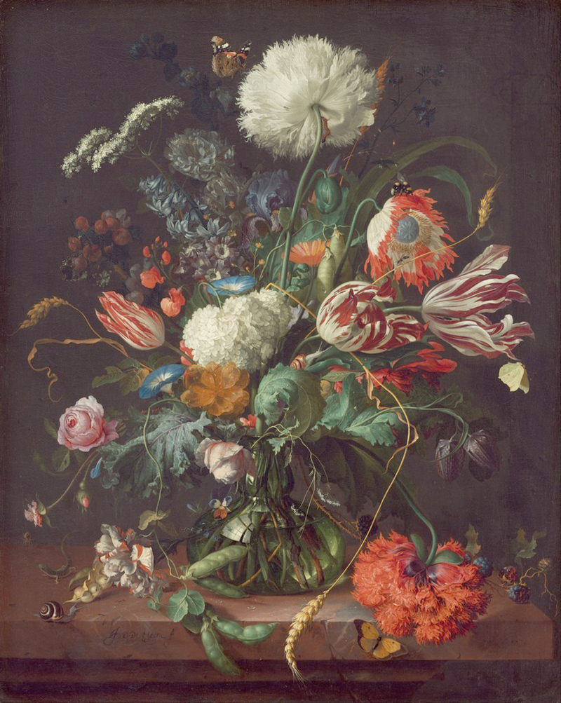 Affresco Натюрморт Jan Davidsz de Heem, Vase of Flowers
