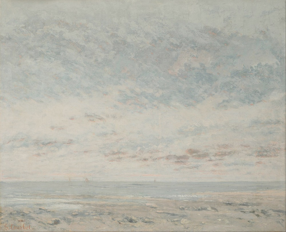 Affresco Морские пейзажи Gustave Courbet, Low Tide at Trouville