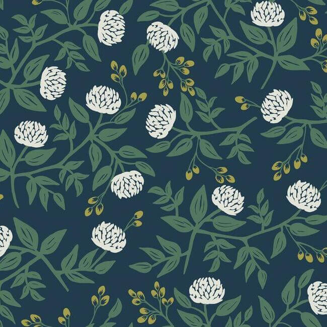 York  Rifle Paper Co. Wallcoverings  Peonies Wallpaper- Navy RI5149