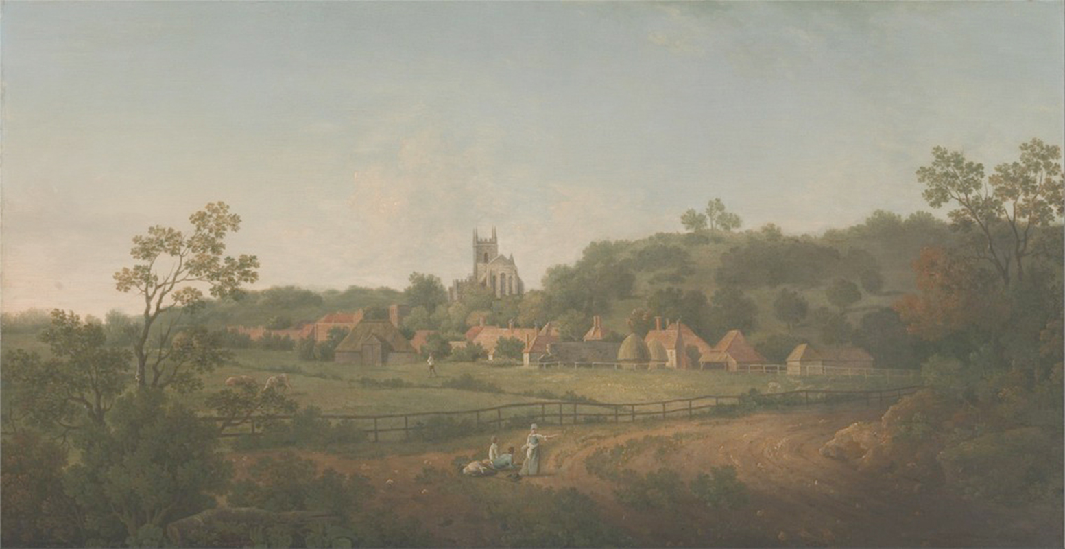 Affresco Классические пейзажи Arthur Nelson, A Distant View of Hythe Village and Church Kent
