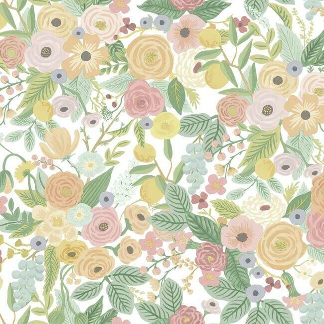 York  Rifle Paper Co. Wallcoverings  Garden Party Premium Peel + Stick Wallpaper- Pastel Multi PSW1199RL