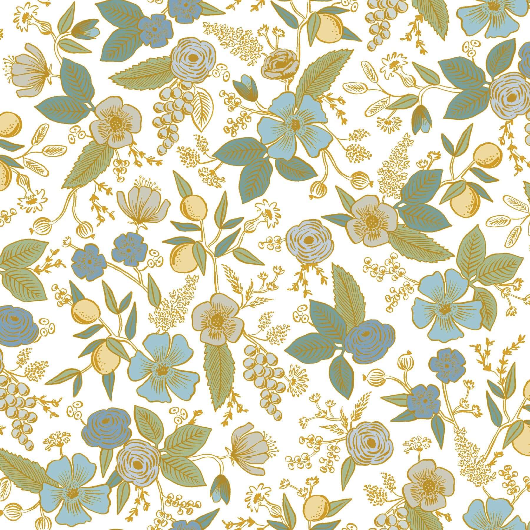 York  Rifle Paper Co. Premium Peel & Stick Wallpaper  Colette Peel + Stick Wallpaper- Blue Multi PSW1535RL