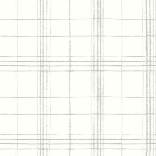 York  Simply Farmhouse  Farmhouse Plaid Wallpaper- Linen/White FH4019