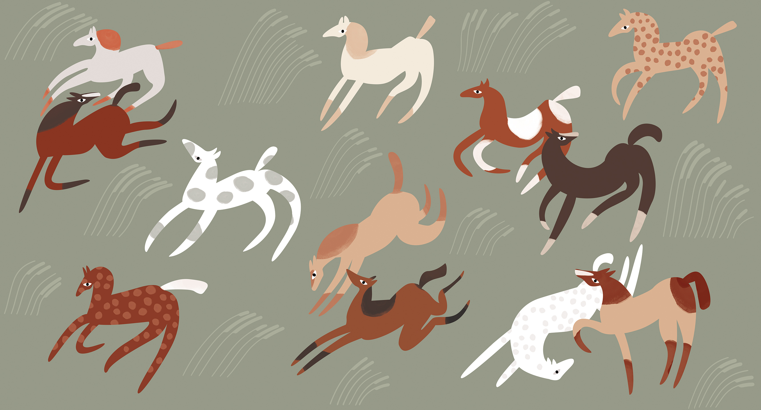 266803 Creativille Скачущие лошади