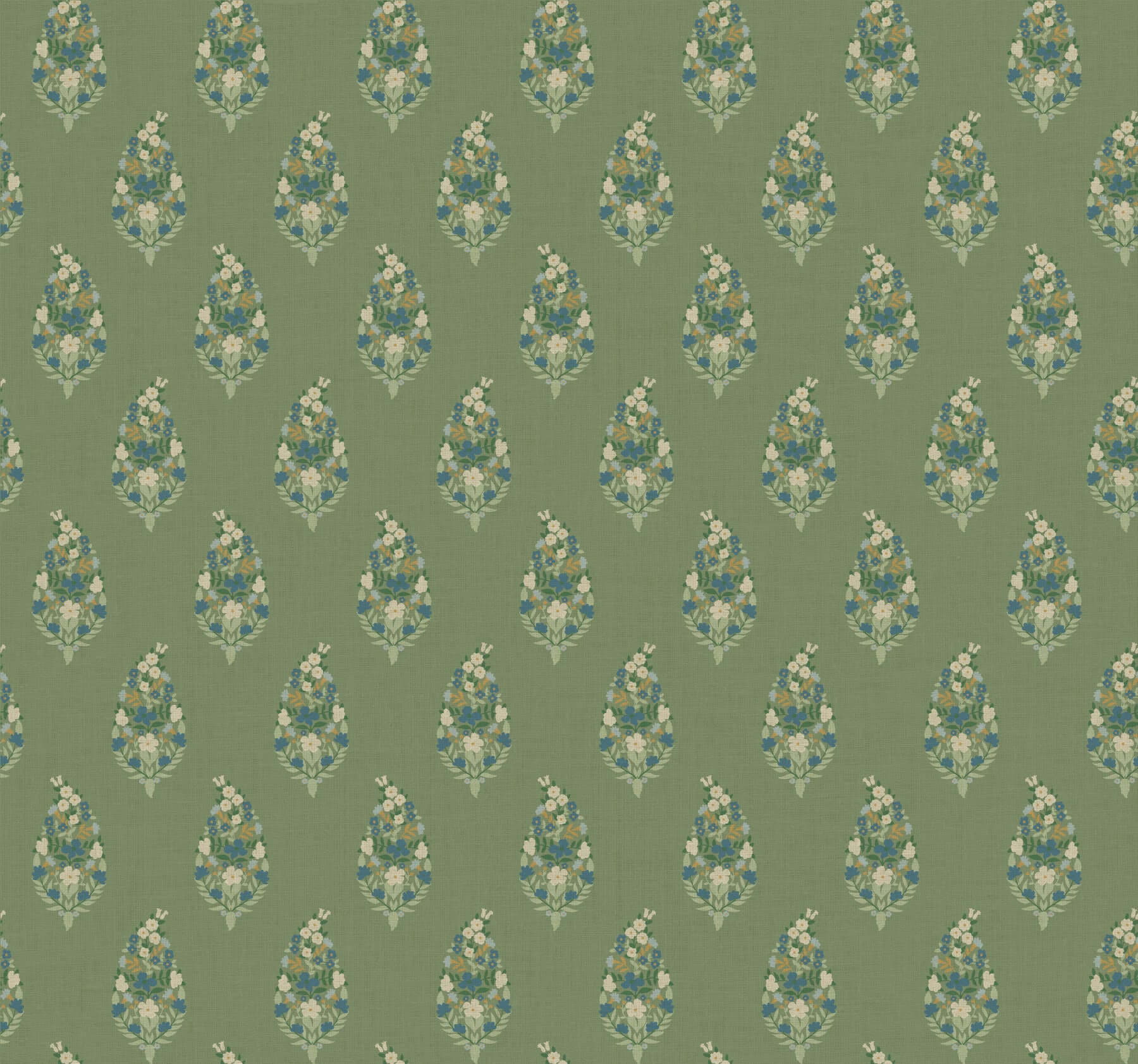York  Rifle Paper Co. Wallcoverings  Paisley Wallpaper- Green RF7471