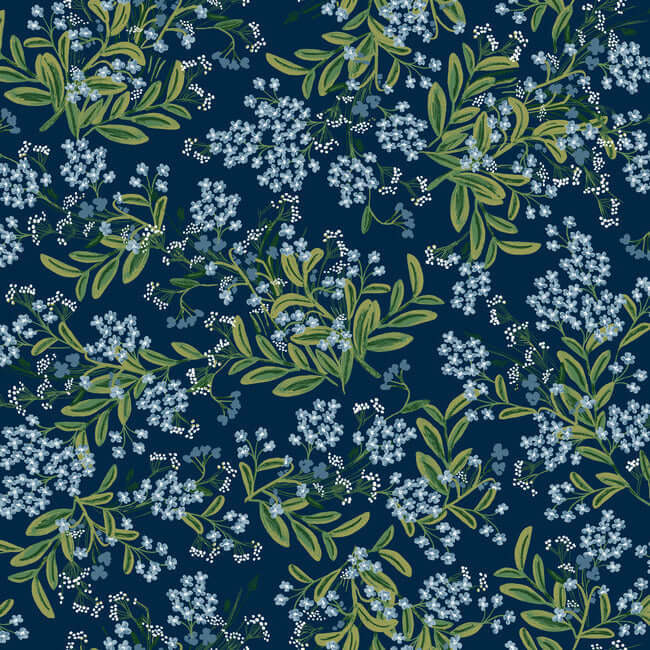 York  Rifle Paper Co.  Cornflower Wallpaper- Navy RP7385
