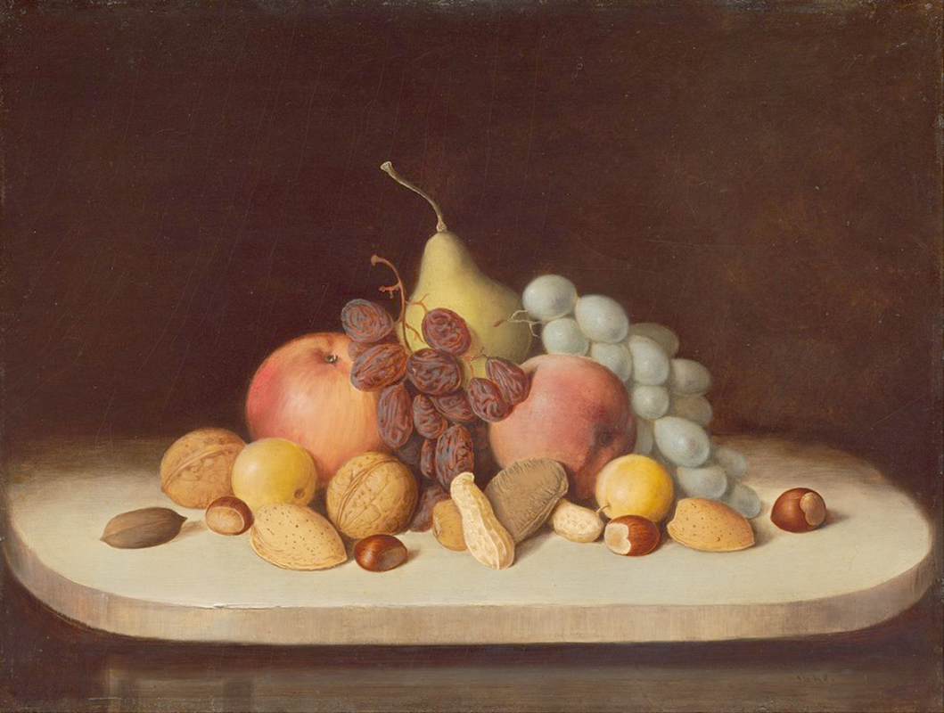 Affresco Натюрморт Robert Seldon Duncanson, Still Life with Fruit and Nuts