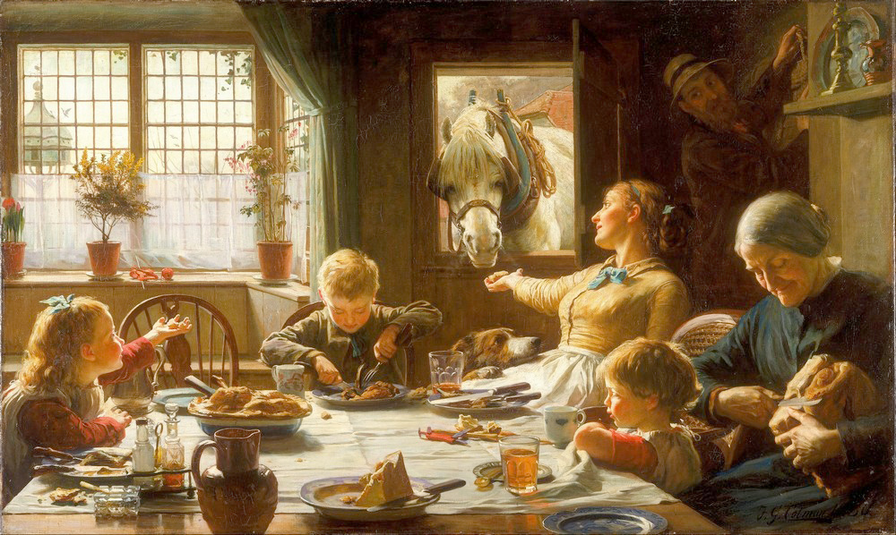 Affresco Жанровые сцены Frederick George Cotman, One of the Family