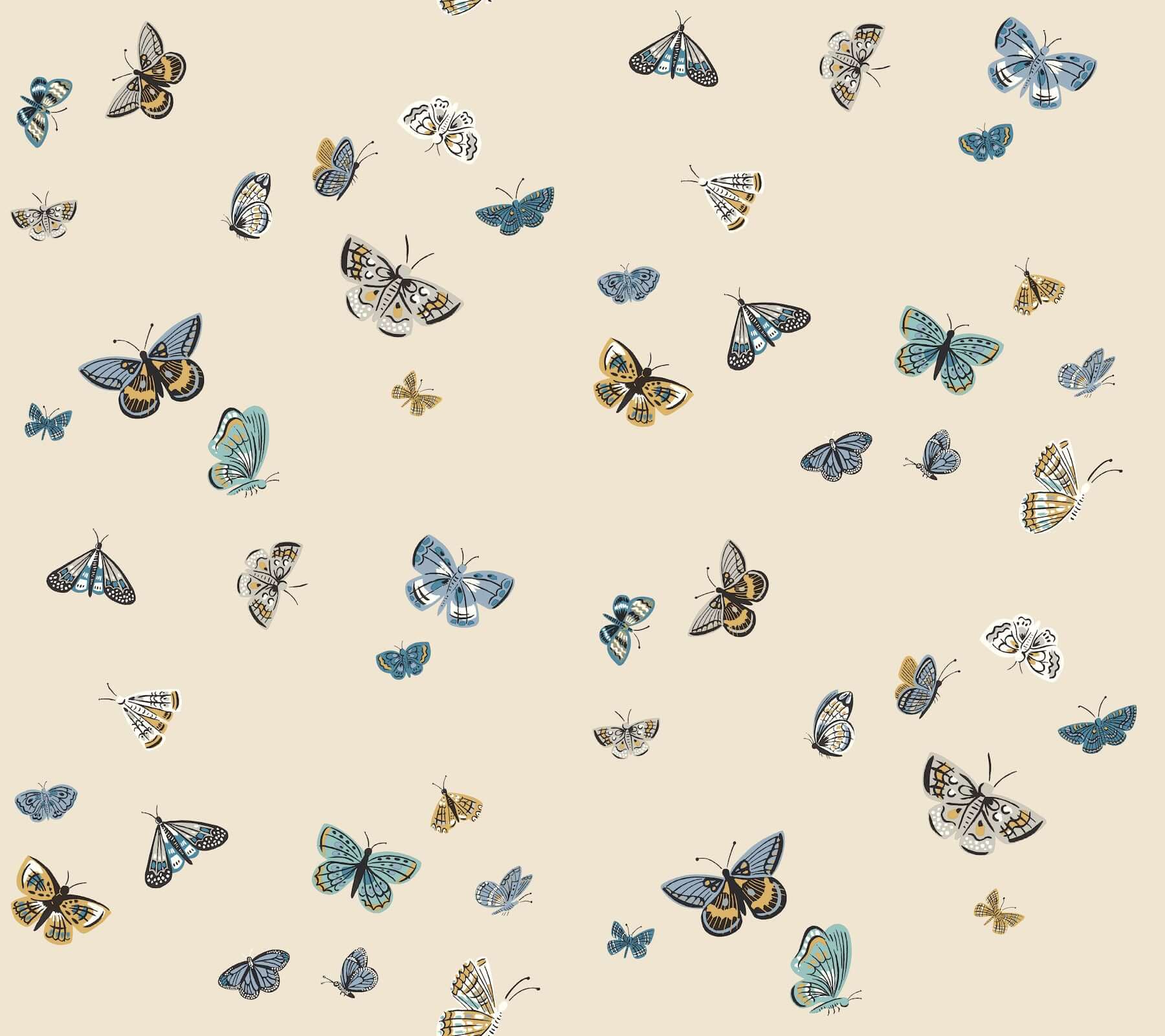York  Rifle Paper Co. Wallcoverings  Butterfly House Wallpaper- Linen PSW1649RL