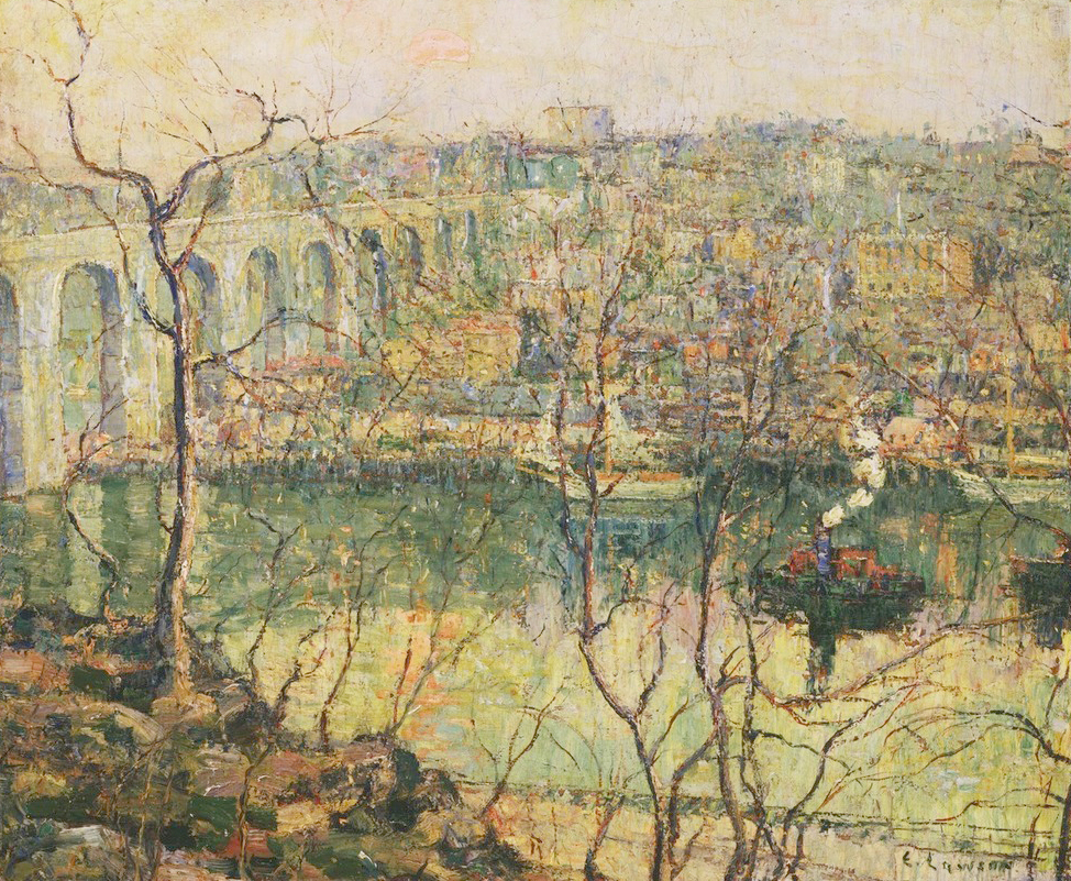 Affresco Импрессионисты и постимпрессионисты Ernest Lawson, High Bridge Early Moon