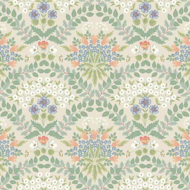 York  Rifle Paper Co.  Bramble Wallpaper- Cream RP7321