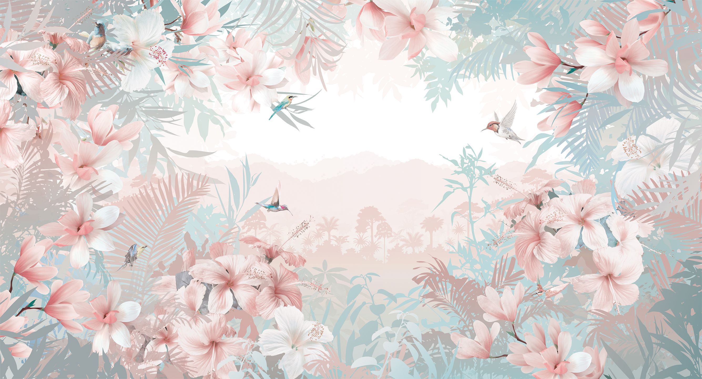 415311 Creativille тропический коллаж с магнолиями