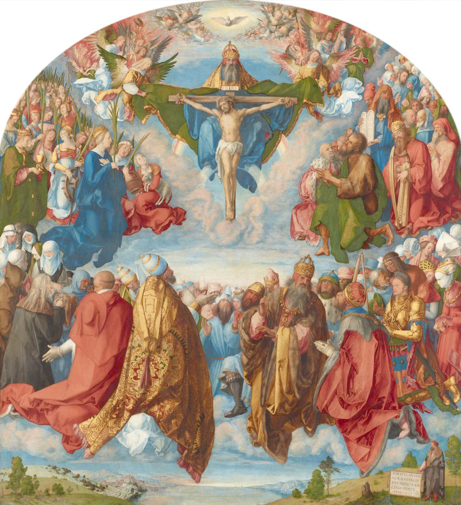 Affresco Библейские сюжеты Albrecht Durer, Adoration of the Trinity