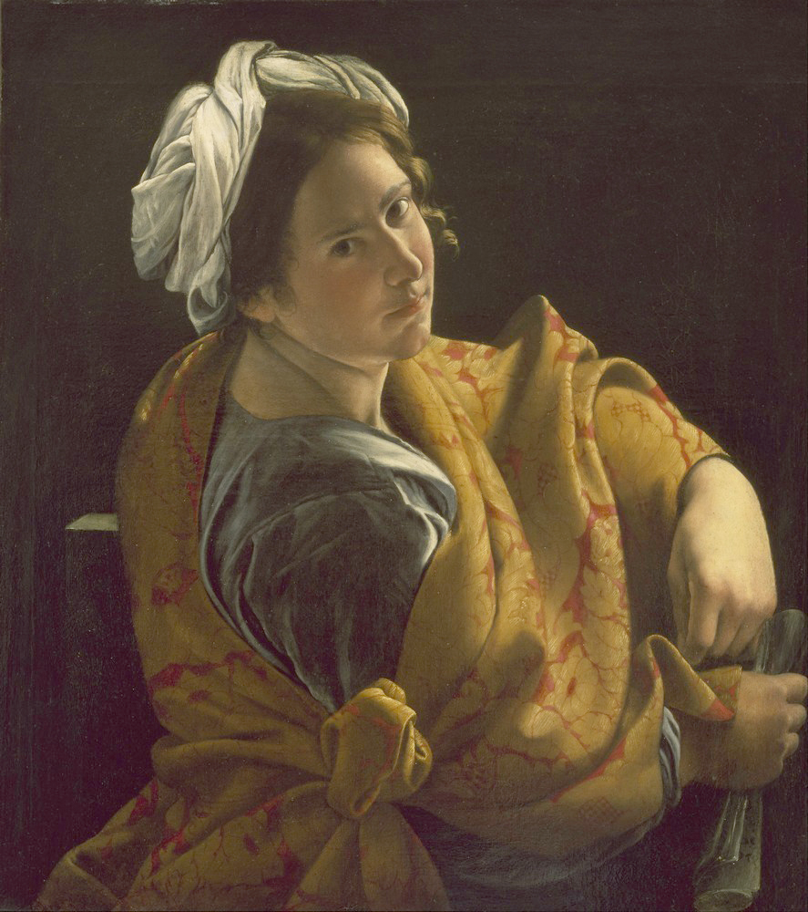 Affresco Жанровые сцены Orazio Gentileschi, Portrait of a Young Woman as a Sibyl