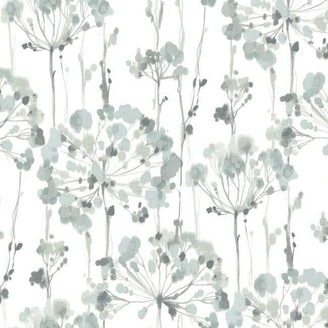 York  Candice Olson Modern Artisan Second Edition  Flourish Wallpaper- Sheer Blue/Gray CI2426