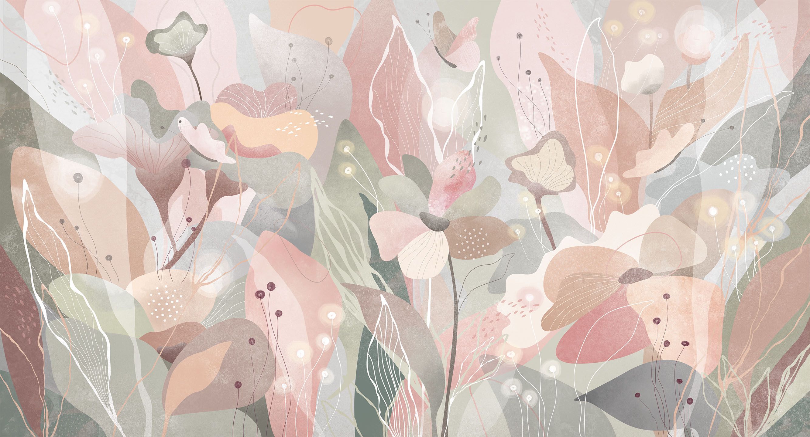 452801 Creativille цветочная абстракция с бабочками