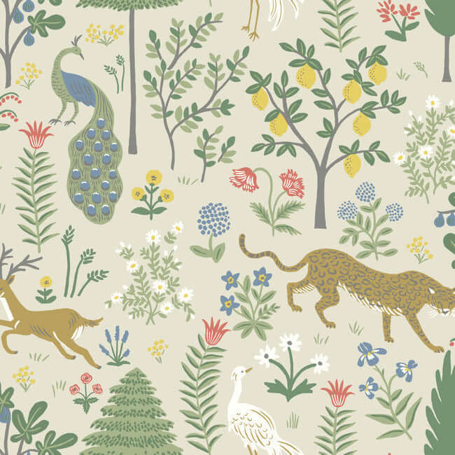 York  Rifle Paper Co.  Menagerie Wallpaper- Cream RP7303
