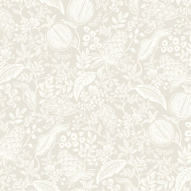 York  Rifle Paper Co.  Pomegranate Wallpaper- Beige & White RP7388