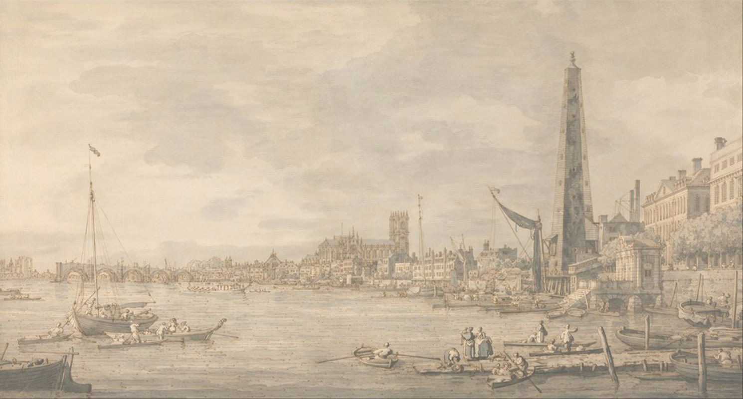 Affresco Классические пейзажи Canaletto, The City of Westminster from Near the York Water Gate