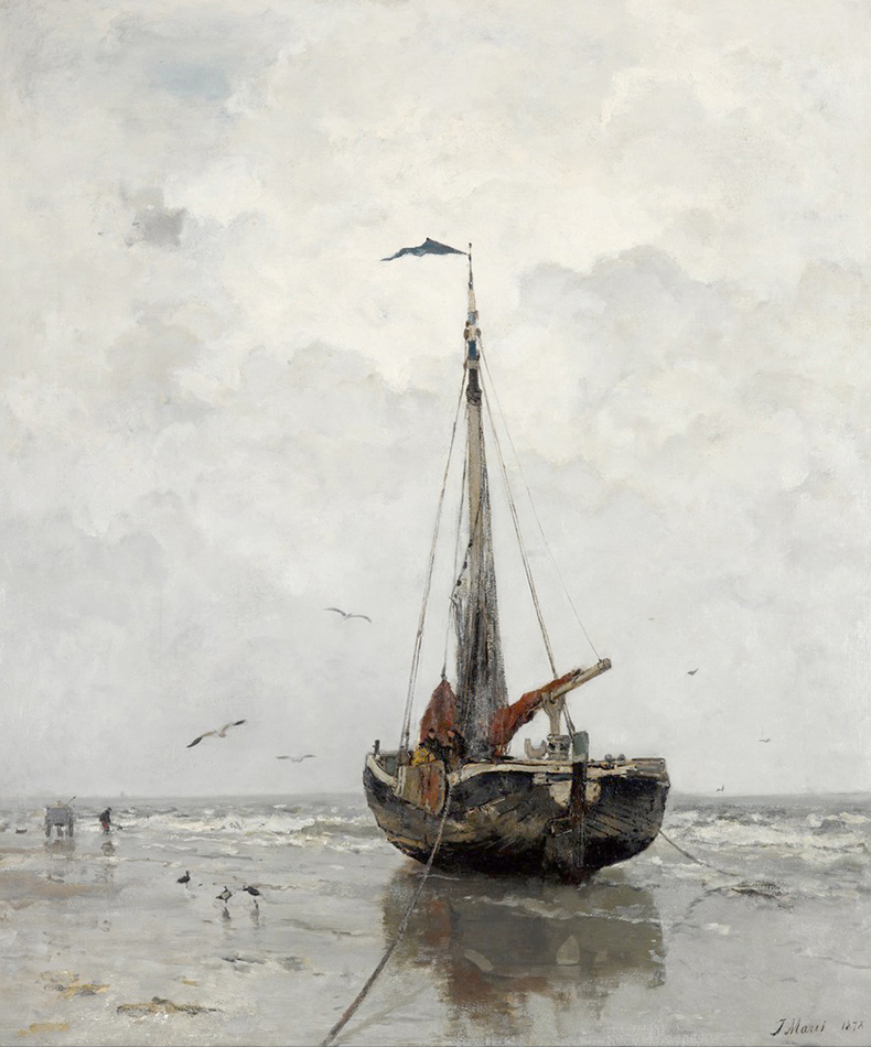 Affresco Морские пейзажи Jacob Maris, Fishing boat