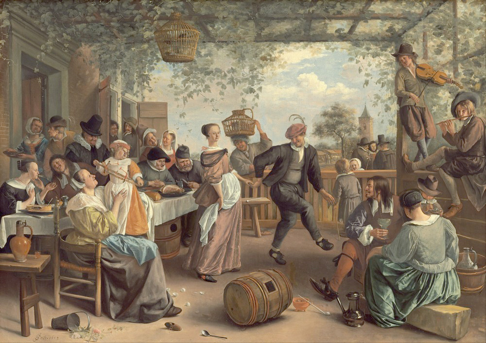 Affresco Жанровые сцены Jan Steen, The Dancing Couple