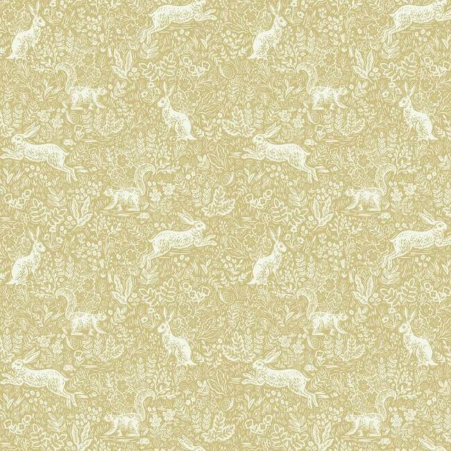 York  Rifle Paper Co. Wallcoverings  Fable Wallpaper- Gold RI5103